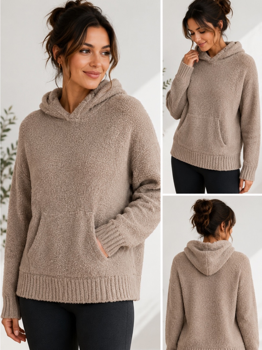 UGG beige Textured hoodie size small soft cozy casual